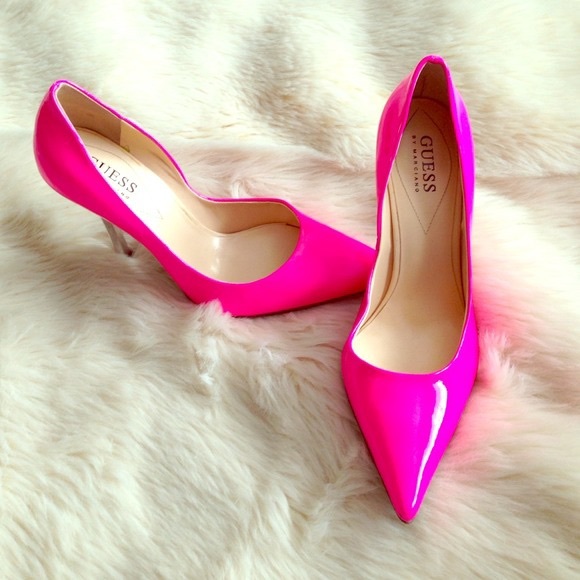 guess hot pink heels